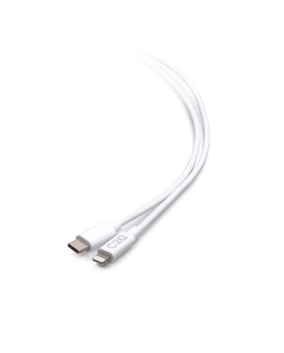 C2G 6ft (1.8m) USB-C® Male to Lightning Male Sync and Charging Cable - White