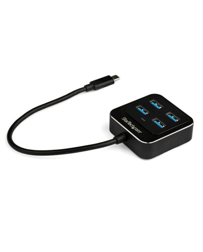 StarTech.com 4-Port USB C Hub - USB-C to 4x USB-A Ports - SuperSpeed 10Gbps USB 3.2 Gen 2 Type-C Hub - USB Bus Powered - Portable/Compact USB-C to USB Adapter Hub for Laptop - Aluminum