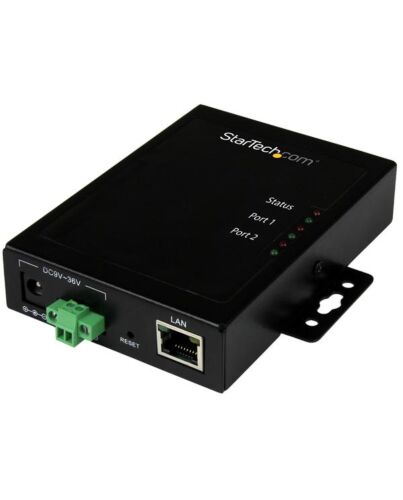 StarTech.com 2-Port Serial-to-IP Ethernet Device Server - RS232 - Metal and Mountable