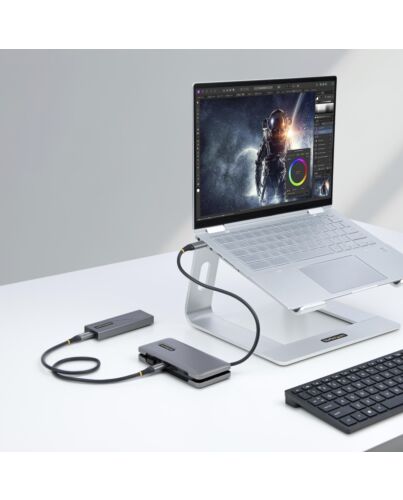 StarTech.com 4-Port USB-C Hub - 1x USB-A & 3x USB-C Ports - USB 3.2 Gen 2 (10Gbps) - Bus Powered - USB Type C Hub w/ 12.6in/32cm Wrap-Around Cable - Portable USB-C to USB-A Hub HB31CM1A3CB