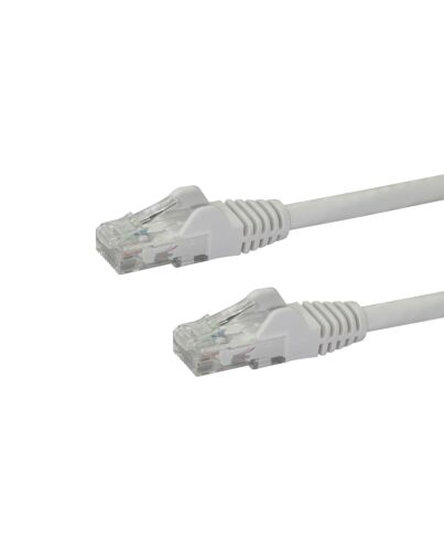 StarTech.com 75ft CAT6 Ethernet Cable - White CAT 6 Gigabit Ethernet Wire -650MHz 100W PoE RJ45 UTP Network/Patch Cord Snagless w/Strain Relief Fluke Tested/Wiring is UL Certified/TIA