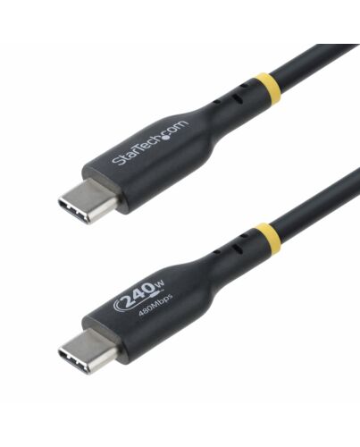 StarTech.com 3m USB-C Charging Cable, USB-IF  USB C Cable, 240W PD EPR, USB 2.0 Type-C Laptop Charger Cord, USB-C Data Transfer Cable, TPE Jacket, M/M USB2EPR3M