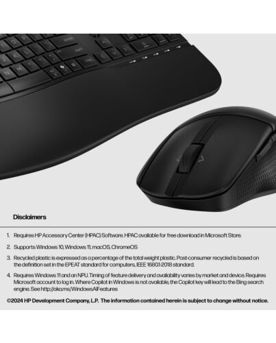 HP 685 Comfort Dual-e Keyboard and Mouse Combo 8T6L7UT#ABU