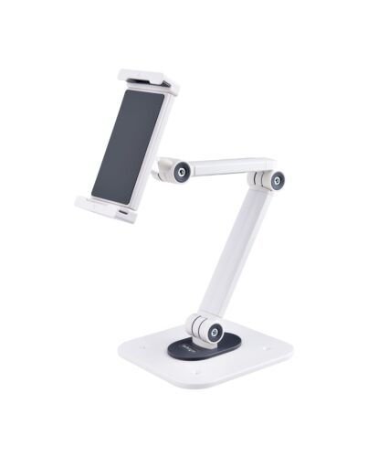 StarTech.com Adjustable Tablet Stand for Desk - Wall Mountable - Capacity 2.2lb (1kg) - Ergonomic Articulating Universal Tablet Stand - Tablet Holder for Desk Pivot/Swivel/Rotate