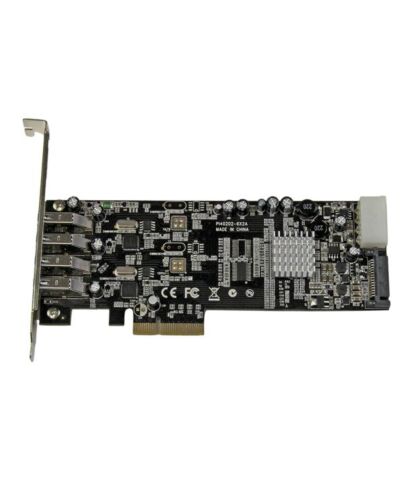 StarTech.com 4 Port PCI Express (PCIe) SuperSpeed USB 3.0 Card Adapter w/ 2 Dedicated 5Gbps Channels - UASP - SATA / LP4 Power PEXUSB3S42V