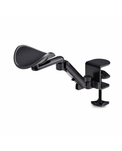 StarTech.com Adjustable Arm Rest for Office Desk, Ergonomic Arm/Elbow Support, 360-Degree Rotation, Clamp-On/No Drill Installation, Black