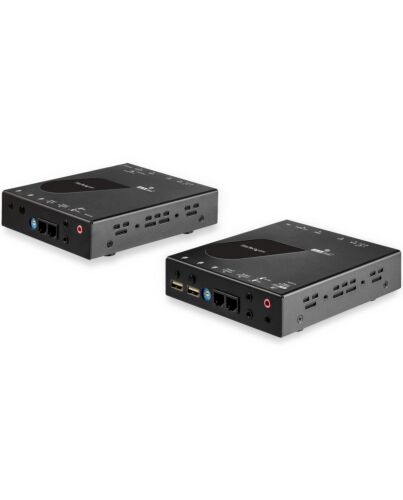 StarTech.com HDMI KVM Extender over IP Network - 4K 30Hz HDMI 2.0 and USB over IP LAN or Cat5e/Cat6 Ethernet Cable (100m/330ft) - Remote KVM Switch/Console Transmitter/Receiver Extender Kit