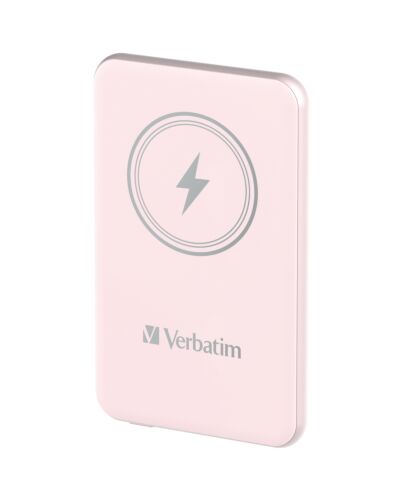 Verbatim Charge 'n' Go Magnetic Wireless Power Bank 5000mAh Pink