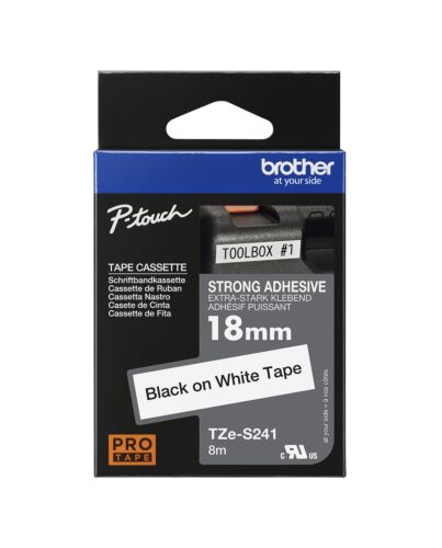 Brother TZE-S241 label-making tape Black on white TZ