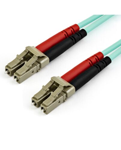 StarTech.com 15m (50ft) LC/UPC to LC/UPC OM4 Multie Fiber Optic Cable, 50/125µm LOMMF/VCSEL cord Fiber, 100G, Low Insertion Loss - LSZH Fiber Jumper Cord 450FBLCLC15