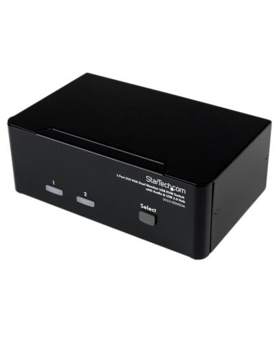StarTech.com 2 Port DVI VGA Dual Monitor KVM Switch USB with Audio & USB 2.0 Hub SV231DDVDUA