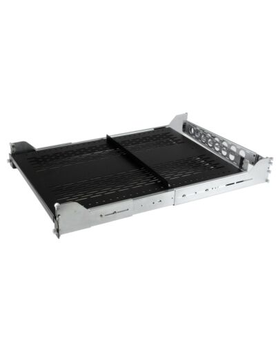 StarTech.com 2U Vented Sliding Server Rack Shelf w/ Cable Management Arm - 27.7 to 31.6in Adjustable Mounting Depth - 50lb - 19” Server Tray Shelf for Equipment Rack - 24in Deep