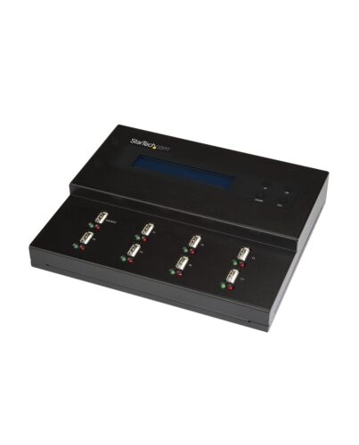 StarTech.com Standalone 1 to 7 USB Thumb Drive Duplicator and Eraser, Multiple USB Flash Drive Copier, System and File and Whole-Drive Copy at 1.5 GB/min, Single and 3-Pass Erase, LCD Display