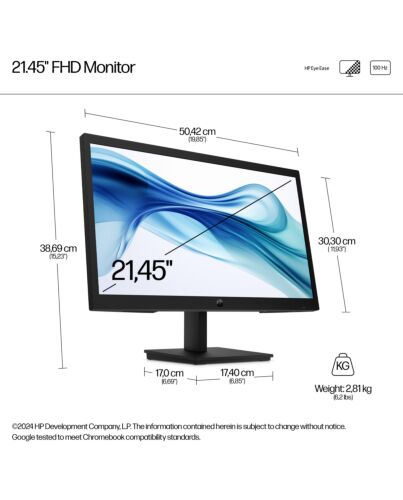 HP Series 3 Pro 21.45 inch FHD Monitor - 322pv 9U5A2AA#ABU