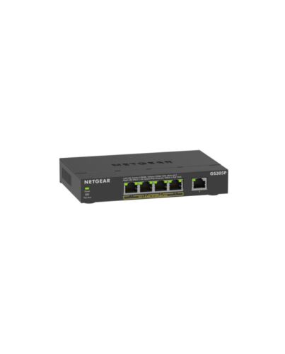 NETGEAR GS305Pv3 Unmanaged Gigabit Ethernet (10/100/1000) Power over Ethernet (PoE) Black
