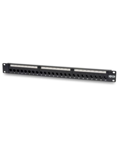 Tripp Lite N254-024 24-Port 1U Rack-Mount Cat6/Cat5 Feedthrough Patch Panel, RJ45 Ethernet, TAA
