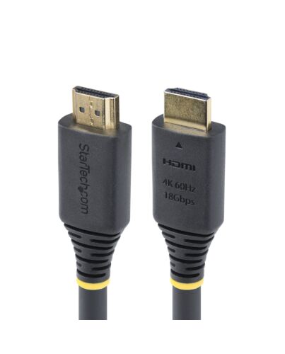 StarTech.com 5m (16.4ft) Premium  High Speed HDMI Cable, 4K 60Hz/1440p 144Hz, HDR10/HDCP 2.2/ARC, 18Gbps, UHD HDMI 2.0 Cord for TV/Monitor/Display, TPE Jacket HDMI2-CABLE-4K60-5M