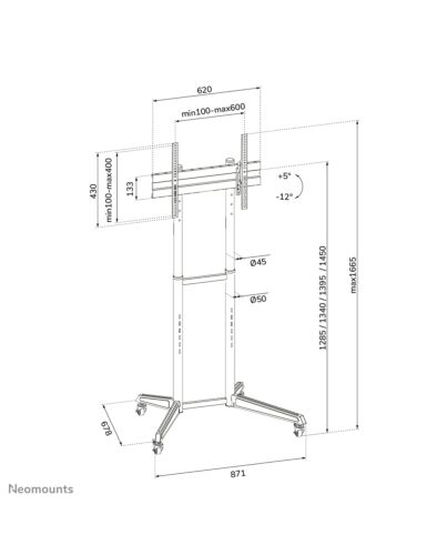 Neomounts FL50-540BL1 TV trolley 37-70