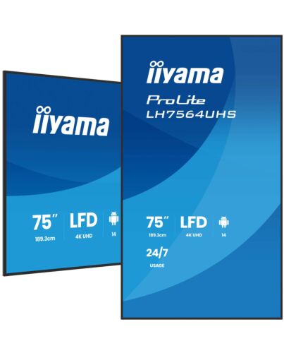 iiyama LH7564UHS-B1AG Signage Display Digital signage flat panel 190.5 cm (75