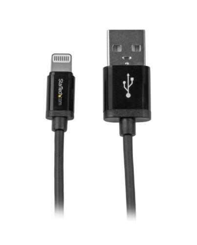 StarTech.com 1 m (3 ft.) USB to Lightning Cable - iPhone / iPad / iPod Charger Cable - High Speed Charging Lightning to USB Cable - Apple MFi Certified - Black