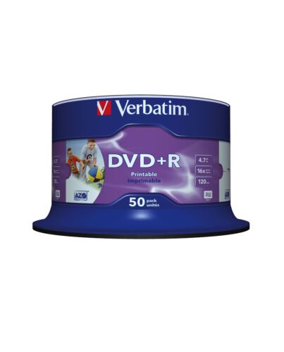 Verbatim DVD+R Wide Inkjet Printable No ID Brand 4.7 GB 50 pc(s)