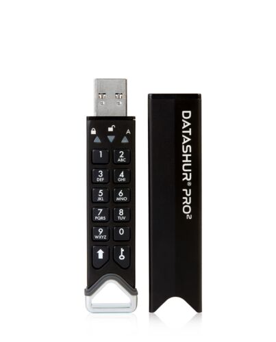 iStorage datAshur PRO2 32 GB | Secure Flash Drive | FIPS 140-2 Level 3 Certified | AES-XTS 256-bit hardware encryption | Password protected | Dust/Water-Resistant |