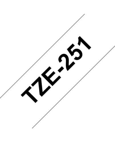 Brother TZE-251 label-making tape Black on white
