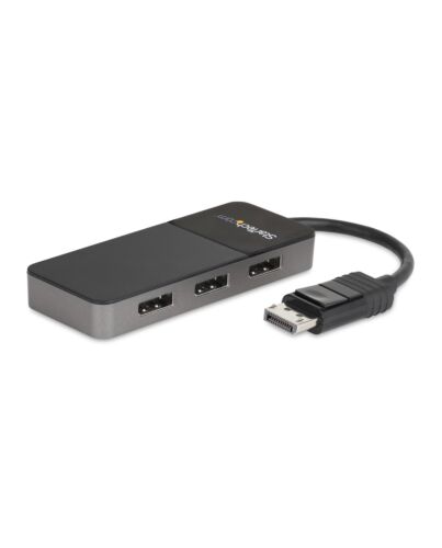 StarTech.com 3 Port Multi Monitor Adapter - DisplayPort 1.4 to 3x 4K DisplayPort Video Splitter - Dual or Triple 4K - Laptop/Desktop DisplayPort MST Hub for Multiple Monitors - For Windows PCs Only