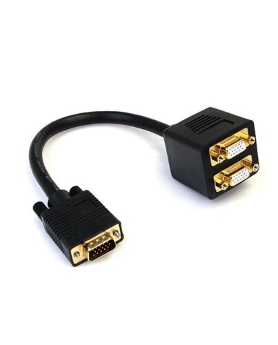 StarTech.com 1 ft VGA to 2x VGA Video Splitter Cable – M/F