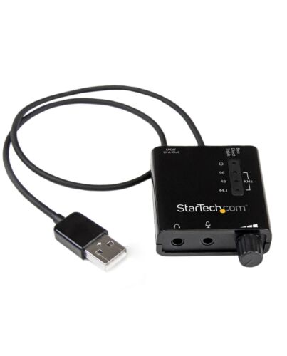 StarTech.com USB Stereo Audio Adapter External Sound Card with SPDIF Digital Audio and Stereo Mic