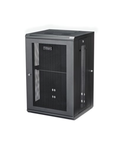 StarTech.com 4-Post 18U Wall Mount Network Cabinet with 1U Shelf, 19