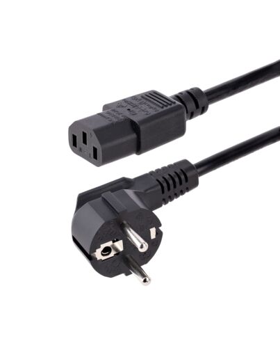 StarTech.com 1m (3ft) Computer Power Cord, 18AWG, EU Schuko to C13 Power Cord, 250V 10A, Black Replacement AC Cord, TV/Monitor Power Cable, Schuko CEE 7/7 to IEC 60320 C13 Power Cord - PC Power Supply Cable
