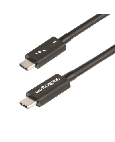 StarTech.com 3ft (1m) Thunderbolt 4 Cable - 40Gbps - 100W PD - 4K/8K Video - Intel- Thunderbolt Cable - Compatible w/ USB4/Thunderbolt 3/USB 3.2/USB Type-C/DisplayPort TBLT4MM1M