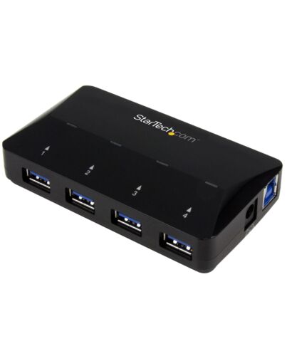 StarTech.com 4-Port USB 3.0 Hub plus Dedicated Charging Port - 1 x 2.4A Port~4-Port USB 3.0 Hub (5Gbps) plus Dedicated Charging Port - 1 x 2.4A Port