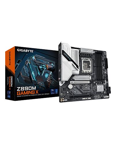GIGABYTE Z890M GAMING X Motherboard - Supports Intel Core Ultra (Series 2) CPUs, 8+1+2 phases VRM, up to 8800MHz DDR5 (OC), 1xPCIe 5.0 + 2xPCIe 4.0, 2.5GbE LAN, USB 3.2 Gen 1 Z890M GAMING X