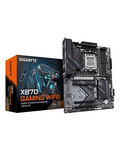 GIGABYTE X870 GAMING WIFI6 Motherboard - Supports AMD Ryzen 9000 CPUs, 8+2+2 phases VRM, up to 8000MHz DDR5 (OC), 1xPCIe 5.0 + 2xPCIe 4.0, Wi-Fi 6, 2.5GbE LAN, USB 4 X870 GAMING WIFI6