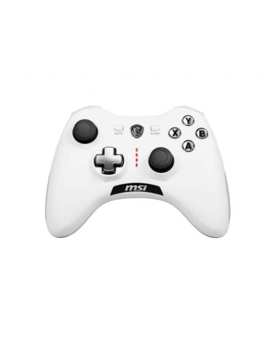 MSI FORCE GC20 V2 WHITE Gaming Controller 'PC and Android ready, Wired, adjustable D-Pad cover, Dual vibration motors, Ergonomic design, detachable cables'