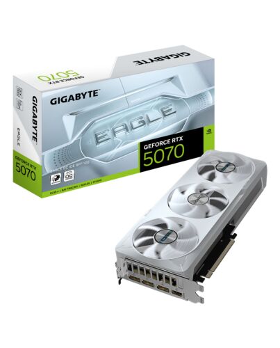GIGABYTE GeForce RTX 5070 EAGLE OC ICE SFF 12G Graphics Card - 12GB GDDR7, 192bit, PCI-E 5.0, 2587 MHz Core Clock, 3 x DP 2.1a, 1 x HDMI 2.1b, NVIDIA DLSS 4, GV-N5070EAGLEOC ICE-12GD GV-N5070EAGLEOC ICE-12GD