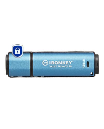Kingston Technology IronKey 128GB Vault Privacy 50 AES-256 Encrypted, FIPS 197