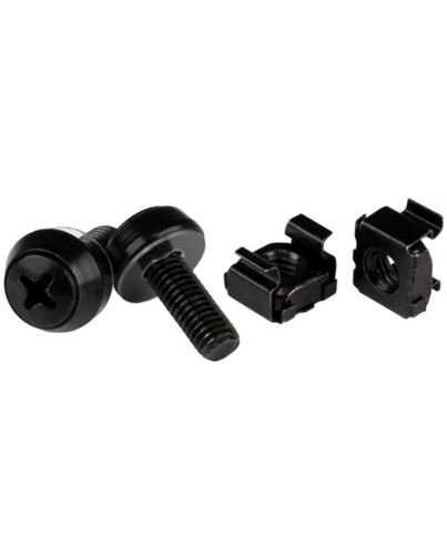 StarTech.com M6 x 12mm - Screws and Cage Nuts - 100 Pack, Black