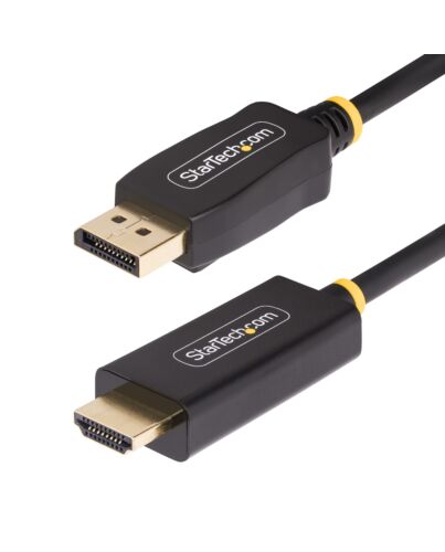 StarTech.com 3.3ft (1m) DisplayPort to HDMI Adapter Cable, 4K 60Hz with HDR, DP to HDMI 2.0b, Active Video Converter, DisplayPort Desktop to HDMI Monitor
