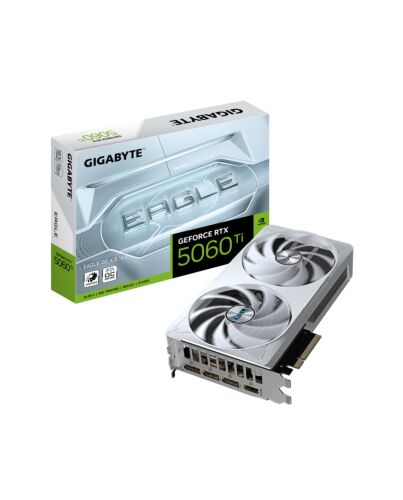GIGABYTE GeForce RTX 5060 Ti EAGLE OC ICE 16G Graphics Card - 16GB GDDR7, 128bit, PCI-E 5.0, 2617MHz Core Clock, 3 x DisplayPort, 1 x HDMI, GV-N506TEAGLEOC ICE-16GD