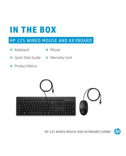 HP 225 Wired Mouse and Keyboard Combo 286J4AA#ABU