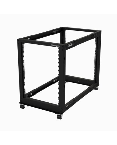 StarTech.com 4-Post 15U Mobile Open Frame Server Rack, Four Post 19