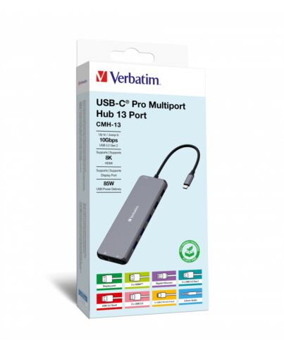 Verbatim CMH-13 USB Type-C 10000 Mbit/s Silver 32153
