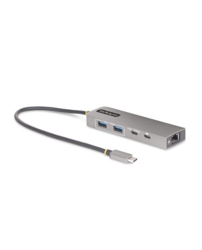 StarTech.com 3-Port USB-C Hub with 2.5 Gbps Ethernet and 100W Power Delivery Pass-Through Port, USB 3.2 10Gbps, 2x USB-A/1x USB-C, Portable USB Type-C Adapter Hub