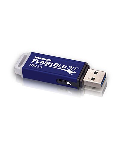 iStorage Kanguru FlashBlu30 SuperSpeed USB3.0 32GB |Secure Flash Drive| Physical Write Protect Switch | Windows “Ready Boost” compatible