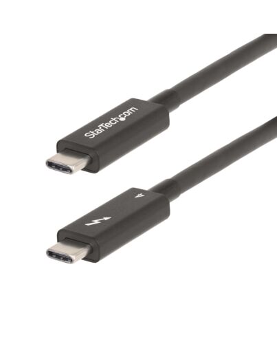 StarTech.com 6ft (2m) Active Thunderbolt 4 Cable, 40Gbps, 100W Power Delivery, 4K/8K Video, Intel- Thunderbolt Cable - Compatible w/ USB4/Thunderbolt 4/ USB 3.2/ USB Type-C/DisplayPort/Thunderbolt 3 A40G2MB-TB4-CABLE
