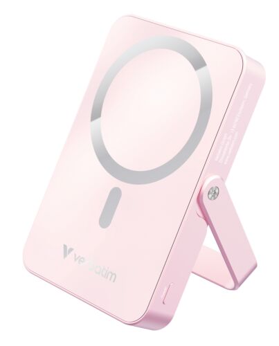 Verbatim Charge 'n' Go Magnetic Wireless Power Bank with stand - 10000 mAh Pink