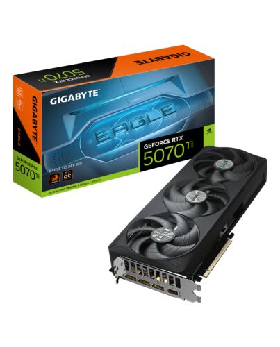 GIGABYTE GeForce RTX 5070 Ti EAGLE OC SFF 16G Graphics Card - 16GB GDDR7, 256bit, PCI-E 5.0, 2542 MHz Core Clock, 3 x DP 2.1a, 1 x HDMI 2.1b, NVIDIA DLSS 4, GV-N507TEAGLE OC-16GD GV-N507TEAGLE OC-16GD